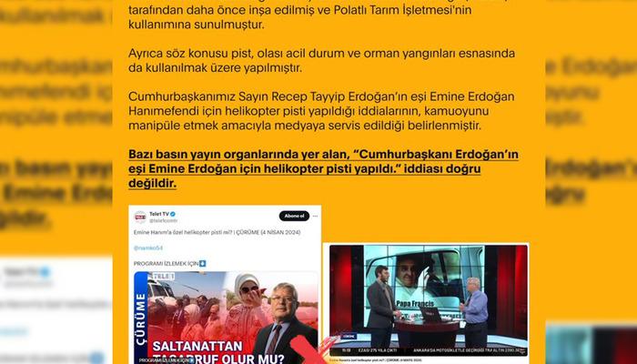 “Emine Erdoğan için helikopter pisti yapıldığı” iddiasına ilişkin DMM açıklaması